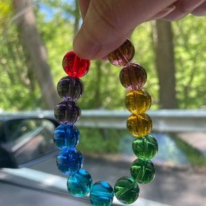 beads bracelet 14mm rainbow color